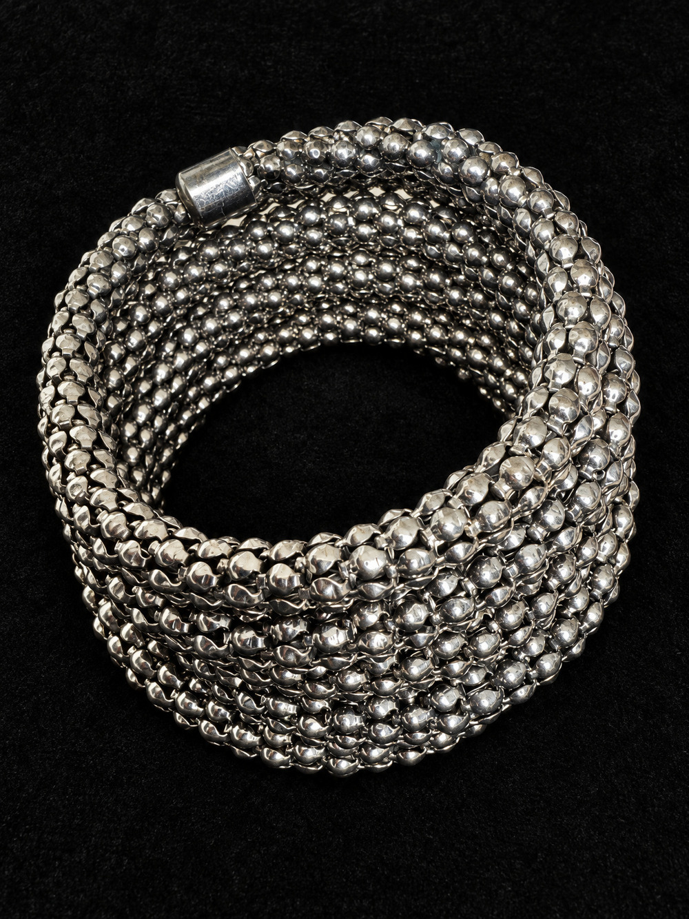 ⚜️ Multi-Strand Bead Bracelet | Wide Cuff Wrap | Gunmetal Silver 💗